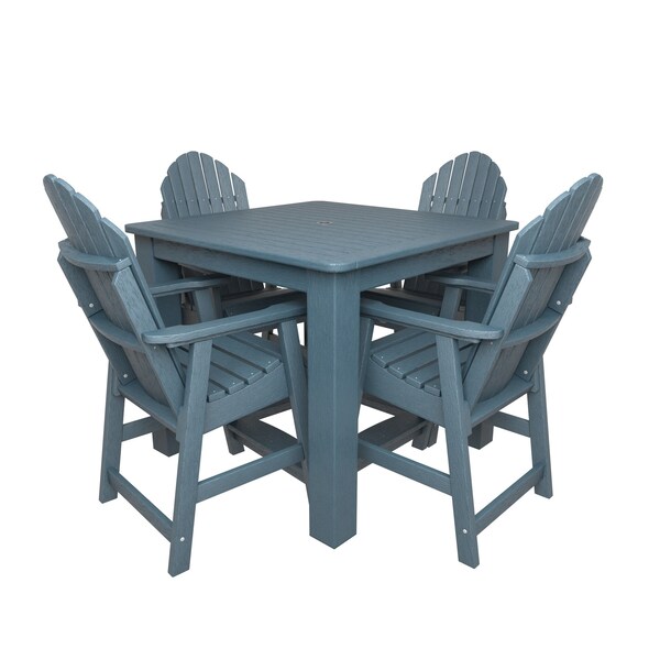 Highwood Usa Hamilton 5pc Square Counter Height Outdoor Patio Furniture Dining Set AD-CNA44-NBE - main